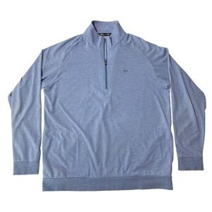 Travis Mathew Quarter Zip Pullover Mens XL Blue Heathered Performance Golf Top